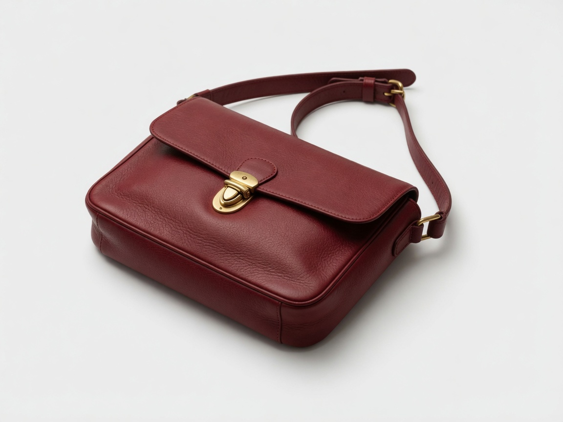 Satchel, black to burgundy — after