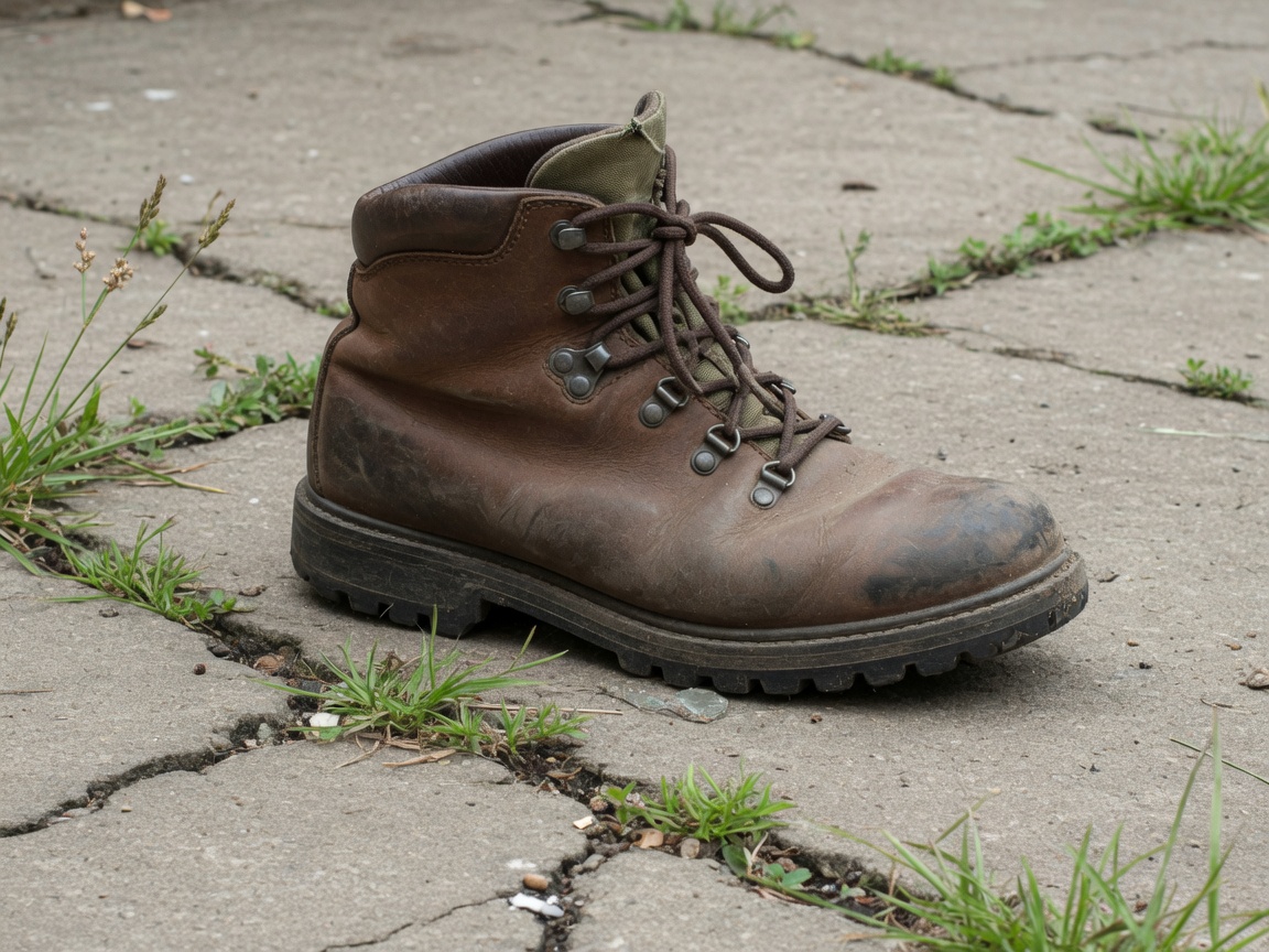 Hiking boot, background removal — before