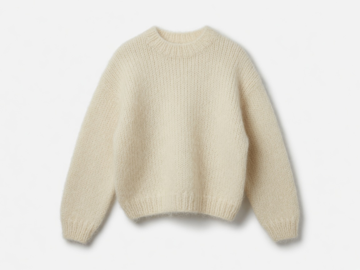 Mohair sweater, hair mask — after