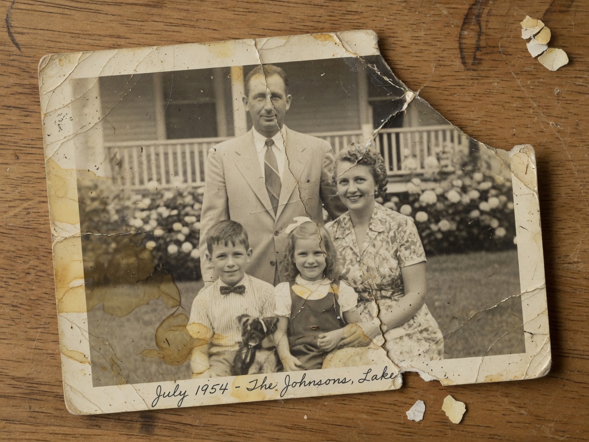 Family archive restoration — before
